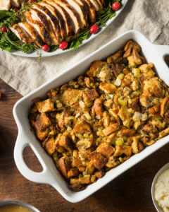 Picture of dressing at thanksgiving dinner
